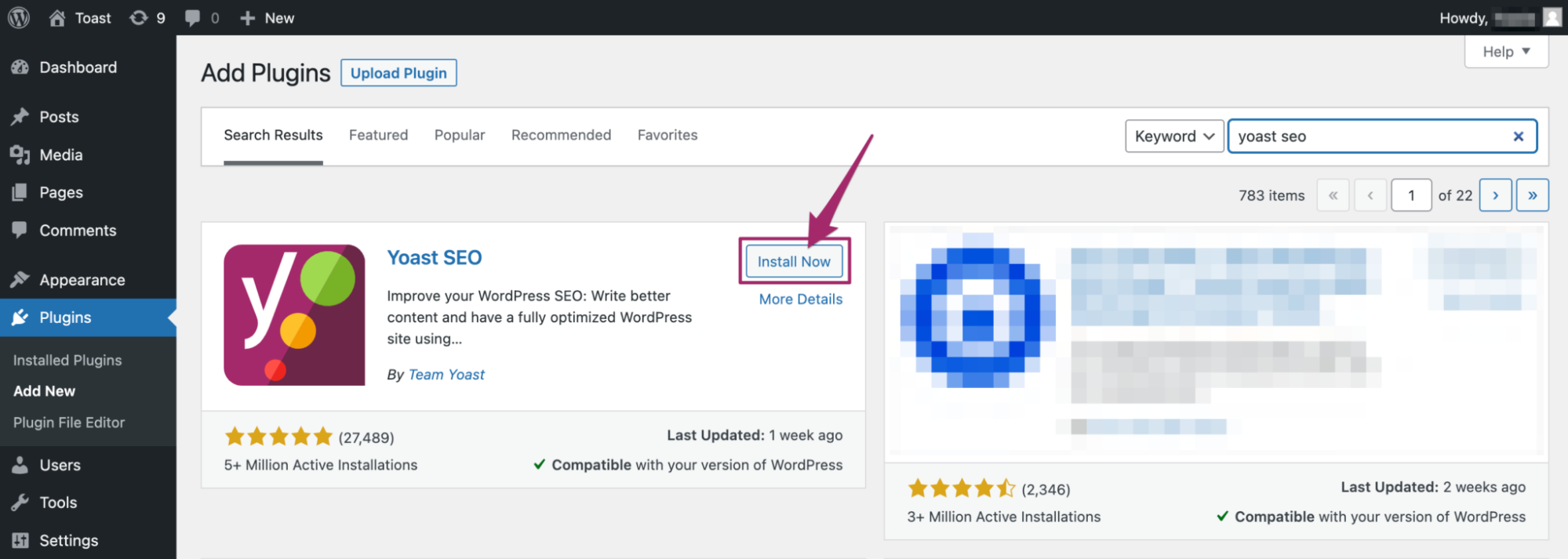 Install the Yoast SEO  Plugin