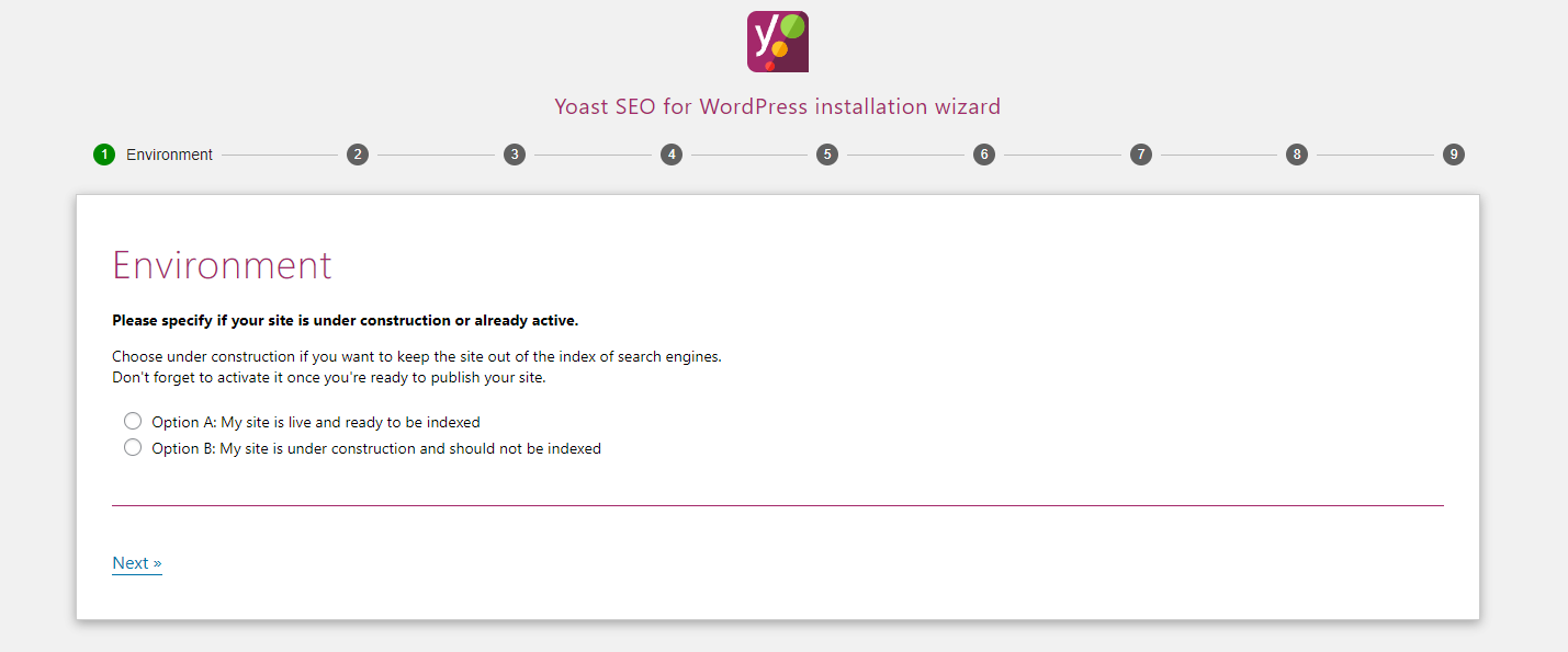 Yoast Site Environment Option 