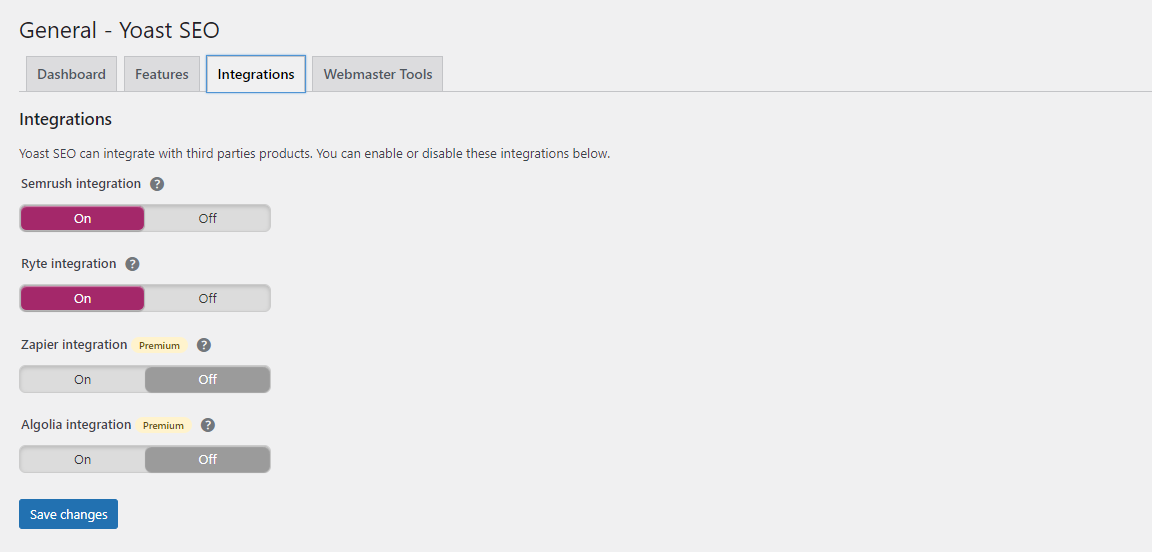 third-party applications integration in Yoast plugin